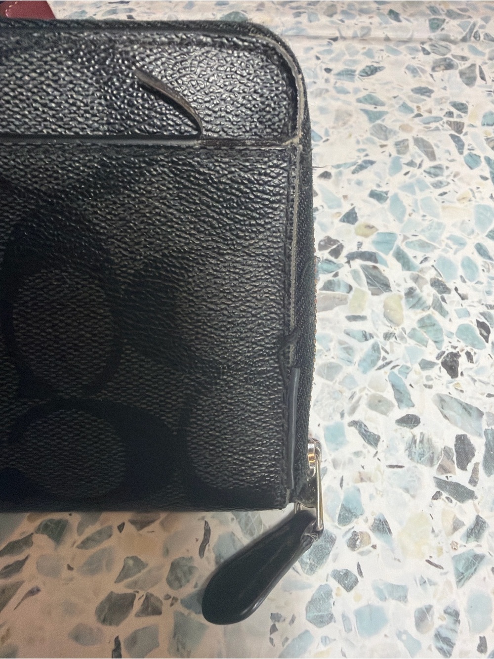 Coach Black Signature Coated Canvas Zip Around Wallet - Picture 7 of 8